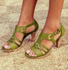 Nancy® | Bequeme Sandalen mit Absatz in Grün