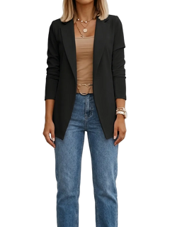 Parina - Knitterfreier Blazer in Schwarz