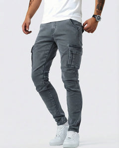 Dario | Bequeme Stretch Cargo-Hose für jeden Tag in Grau