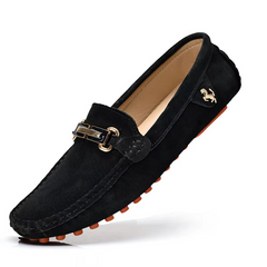 Georg – Herren Mokassins Wildleder Slip-On in Schwarz
