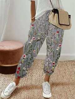 Micah - Bequeme lockere Hose für Frauen in Graudruck