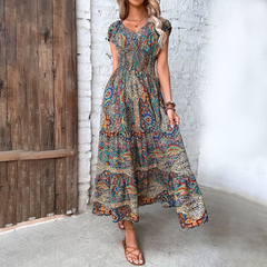 Wilma - Stilvolles Boho-Kleid in Grün