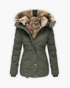 Friederike | Steppjacke mit Fellfutter in Grün