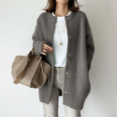 Giulia® | Eleganter Cashmere Cardigan in Grau