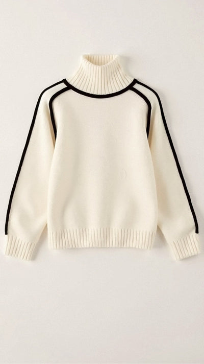 Catalina - Strickrollkragenpullover - Kontrastierende Linien