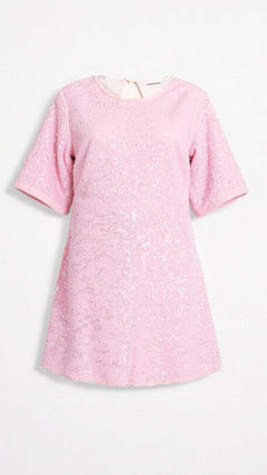 Guinevere - Paillettiertes Minikleid in Rosa