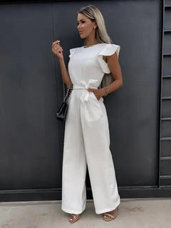 Gwyneth- Jumpsuit mit Rüschen in Weiß