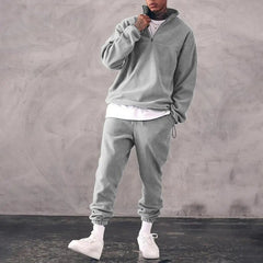 KARSTEN - FLEECE-SET MIT PULLOVER UND JOGGINGHOSE in Hellgrau