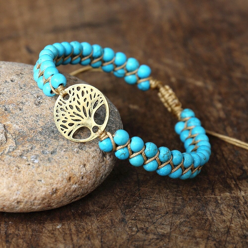 Armband Baum des Lebens Handgemacht Türkisstein
