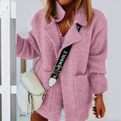 Gita - Strickjacke mit tiefen Seitentaschen in Rosa