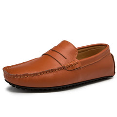 Lässige Sommer-Loafer aus Leder in Braun