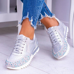 Jelena - Trendy Turnschuhe für Damen in Silber