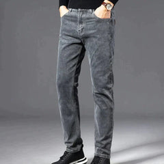 Leon - Stretch-Denim Jeans in Grau