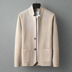 Nandor – Strickjacke Mit Fronttasche in Khaki