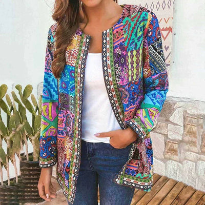 Mehrfarbige Strickjacke für Frauen