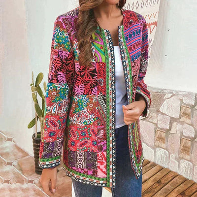 Mehrfarbige Strickjacke für Frauen