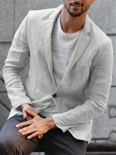 Carl - Lässiger Herrenblazer aus Baumwolle in Grau