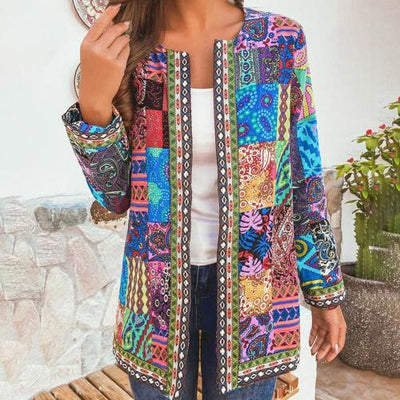 Mehrfarbige Strickjacke für Frauen
