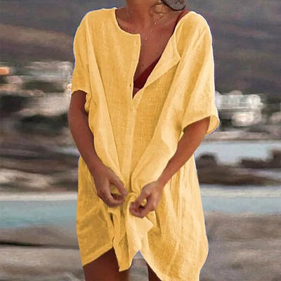 Lockeres Leinen-Sommerkleid für Damen