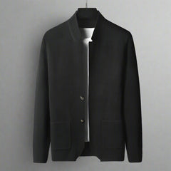 Nandor – Strickjacke Mit Fronttasche in Schwarz