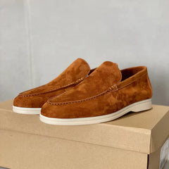 Schicke Wildleder-Loafer in Karamell