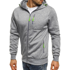 Sportliche Herren Strickjacke Mit Kapuze | Reißverschluss & Taschen in Grau