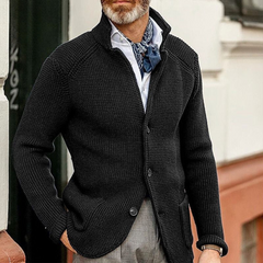 Beck™ - Zeitloser Strickcardigan in Schwarz