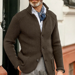 Beck™ - Zeitloser Strickcardigan in Kaffee