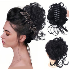 GlamCurls – Voluminöse lockige Haarhaube in Natürliche schwarze Farbe