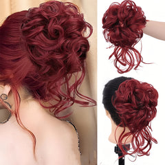 GlamCurls – Voluminöse lockige Haarhaube in Rot