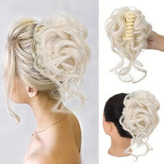 GlamCurls – Voluminöse lockige Haarhaube in Weiß