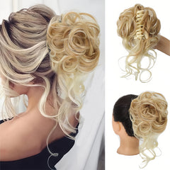 GlamCurls – Voluminöse lockige Haarhaube in Platinblond
