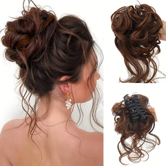 GlamCurls – Voluminöse lockige Haarhaube in Aschbraun