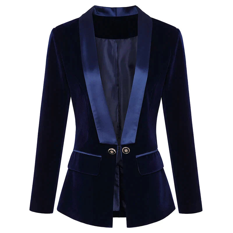 Smoking-Blazer mit Satinaufschlägen für Damen