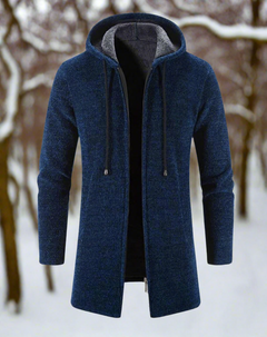 Weicher, warmer, eleganter Kaschmir-Mantel für Herren in Marineblau