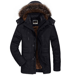 Callum - Winterjacke Herren Mit Kapuze & Fell in Schwarz