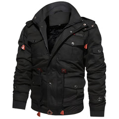 Winterjacke Herren Outdoor Warm | Pufferjacke Vielseitig in Schwarz