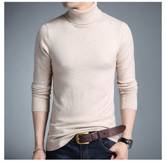 Herren-Rollkragenpullover - KORELIN in Beige