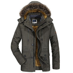 Callum - Winterjacke Herren Mit Kapuze & Fell in Dunkelgrau