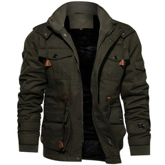 Winterjacke Herren Outdoor Warm | Pufferjacke Vielseitig in Grün