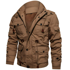 Winterjacke Herren Outdoor Warm | Pufferjacke Vielseitig in Khaki
