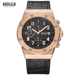 Elegante Luxus-Chronographuhr in Rosé Schwarz