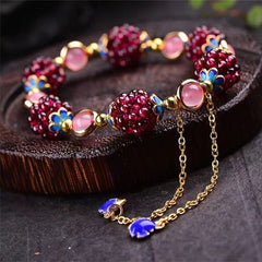 Naturstein-Armband in Beerenfarbe in Rosa