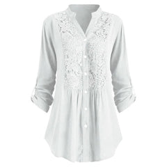 Tanith - Lange Bluse mit Puffärmeln für Frauen in Weiß