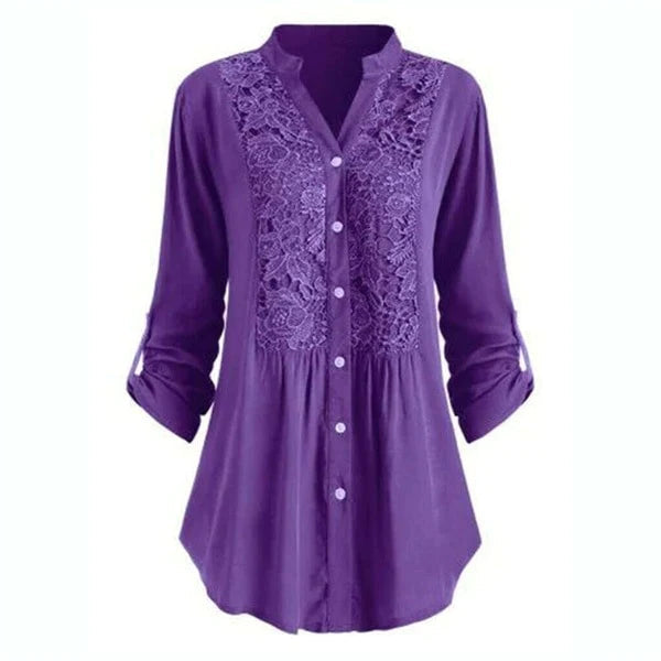 Tanith - Lange Bluse mit Puffärmeln für Frauen