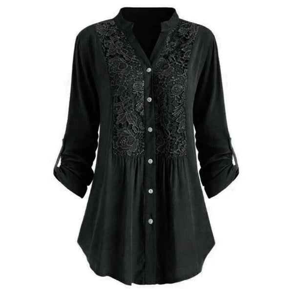 Tanith - Lange Bluse mit Puffärmeln für Frauen