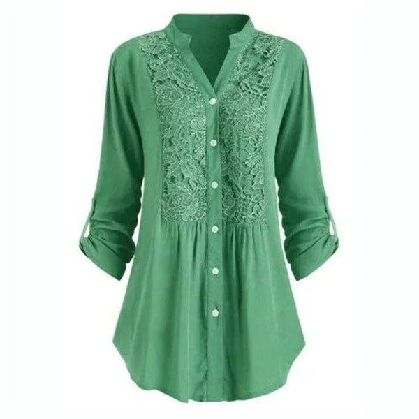 Tanith - Lange Bluse mit Puffärmeln für Frauen