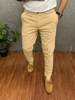 Herren Business Casual Slim-Fit Anzughose in Beige