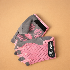 Halbfingerhandschuhe für Radfahren und Outdoor-Aktivitäten – Atmungsaktives und rutschfestes Design in Rosa