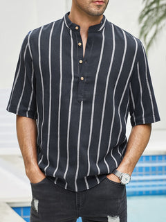 Hannoel - Minimalistisches Herren-Sommerhemd in Blau